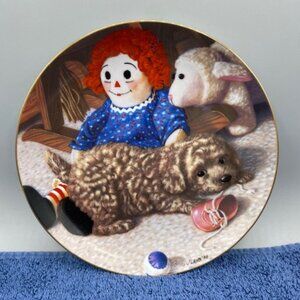 Vintage Collectors Plate Fun & Games By J. Lamm 1987 Raggedy Ann & Puppies